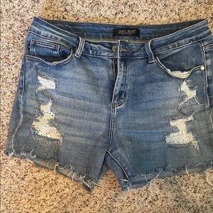 Judy Blue Denim Distressed Women Shorts XL